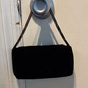Ralph Lauren Elegant Black Velvet Handbag